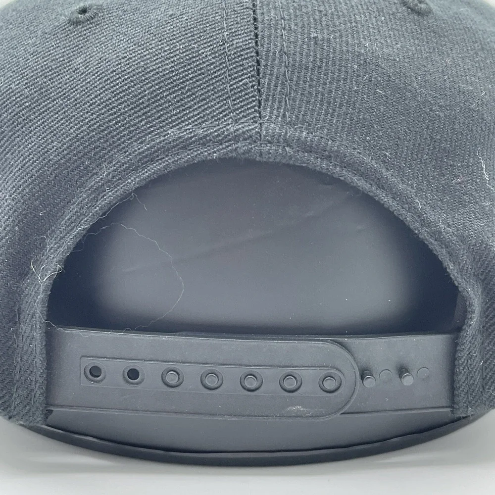 Black FEAR Embroidered Snapback Hat Flat Brim Adjustable Cap Streetwear Style
